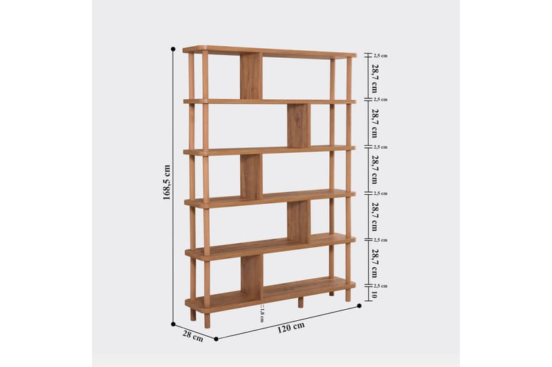 Andifli Bogreol 120x168,5 cm - Grøn - Opbevaring - Hylder & Reoler - Bogreol