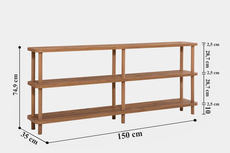 Andifli Bogreol 150x74,9 cm - Grøn - Opbevaring - Hylder & Reoler - Bogreol