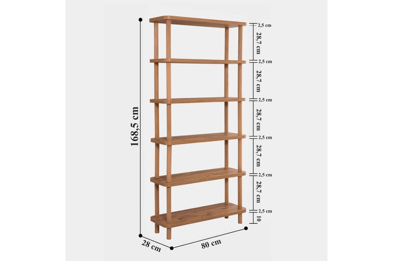 Andifli Bogreol 80x168,5 cm - Grøn - Opbevaring - Hylder & Reoler - Bogreol