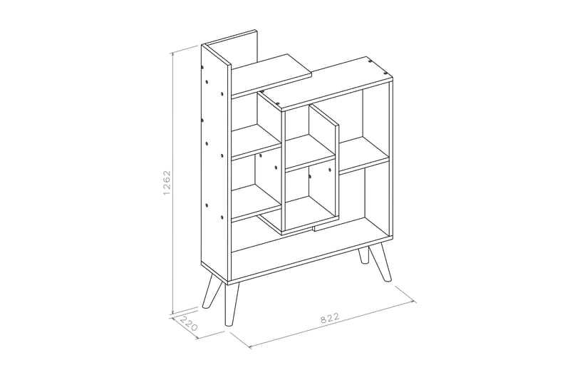 Andifli Bogreol 82,2x126,2 cm - Antracit - Opbevaring - Hylder & Reoler - Bogreol