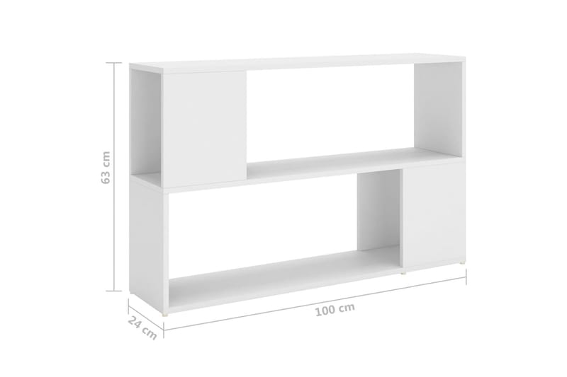 bogreol 100x24x63 cm spånplade hvid - Hvid - Opbevaring - Hylder & Reoler - Bogreol