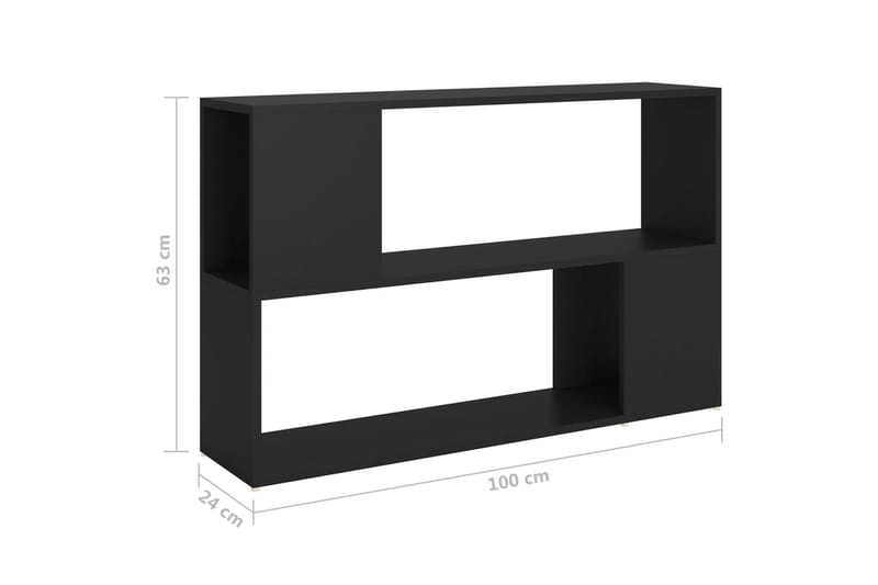 bogreol 100x24x63 cm spånplade sort - Sort - Opbevaring - Hylder & Reoler - Bogreol