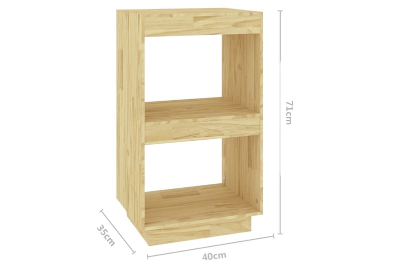 bogreol 40x35x71 cm massivt fyrretræ - Brun - Opbevaring - Hylder & Reoler - Bogreol