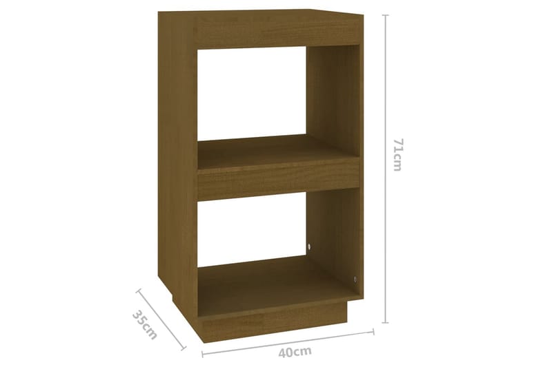 bogreol 40x35x71 cm massivt fyrretræ gyldenbrun - Brun - Opbevaring - Hylder & Reoler - Bogreol