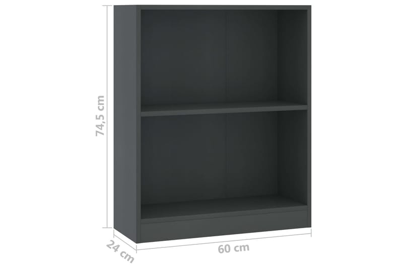 Bogreol 60 X 24 X 74,5 Cm Spånplade Grå - Grå - Opbevaring - Hylder & Reoler - Bogreol