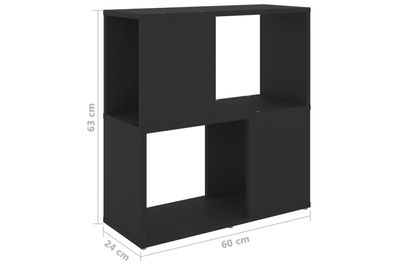 bogreol 60x24x63 cm spånplade sort - Sort - Opbevaring - Hylder & Reoler - Bogreol