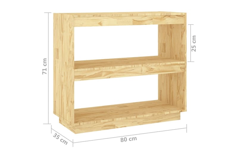 bogreol 80x35x71 cm massivt fyrretræ - Brun - Opbevaring - Hylder & Reoler - Bogreol