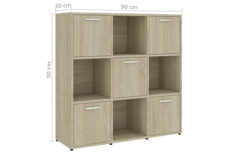 Bogreol 90X30X90 cm Spånplade Sonoma-Eg - Opbevaring - Hylder & Reoler - Bogreol