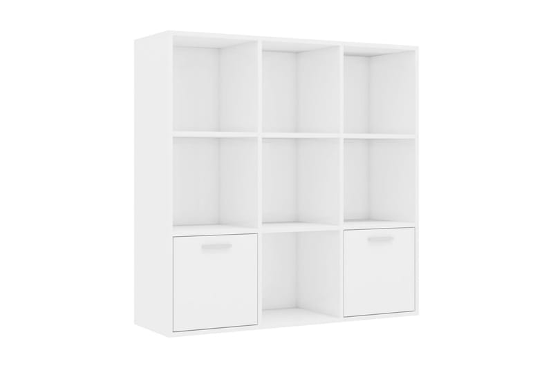 Bogreol 98x30x98 cm Spånplade Hvid Højglans - Hvid - Opbevaring - Hylder & Reoler - Bogreol