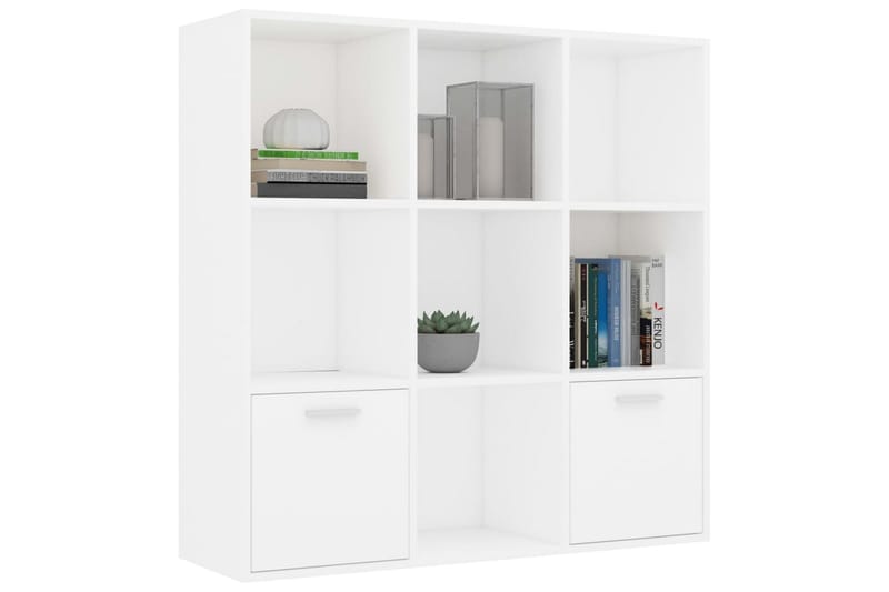 Bogreol 98x30x98 cm Spånplade Hvid - Hvid - Opbevaring - Hylder & Reoler - Bogreol