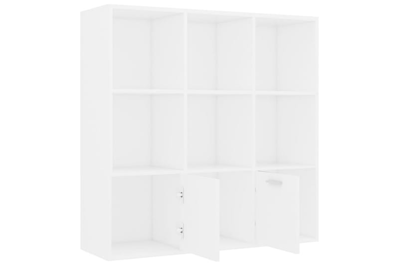 Bogreol 98x30x98 cm Spånplade Hvid - Hvid - Opbevaring - Hylder & Reoler - Bogreol