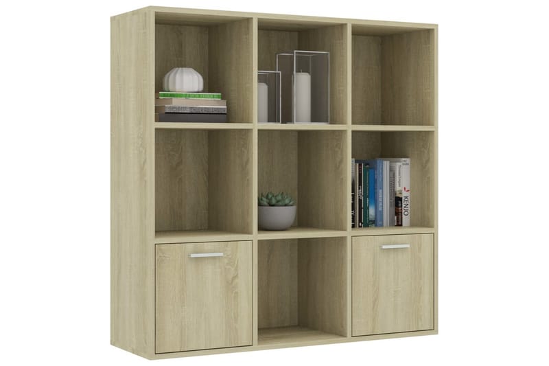 Bogreol 98x30x98 cm Spånplade Sonoma-Eg - Brun - Opbevaring - Hylder & Reoler - Bogreol