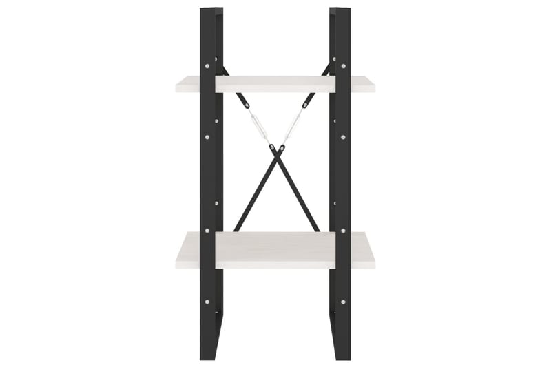 bogreol med 2 hylder 40x30x70 cm massivt fyrretræ hvid - Hvid - Opbevaring - Hylder & Reoler - Bogreol