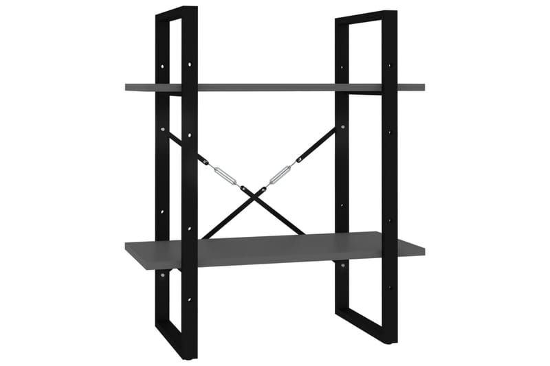 bogreol med 2 hylder 60 x 30 x 70 cm spånplade grå - Grå - Opbevaring - Hylder & Reoler - Bogreol