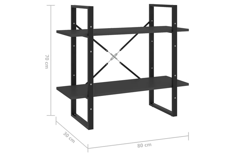 bogreol med 2 hylder 80x30x70 cm spånplade grå - Blå - Opbevaring - Hylder & Reoler - Bogreol