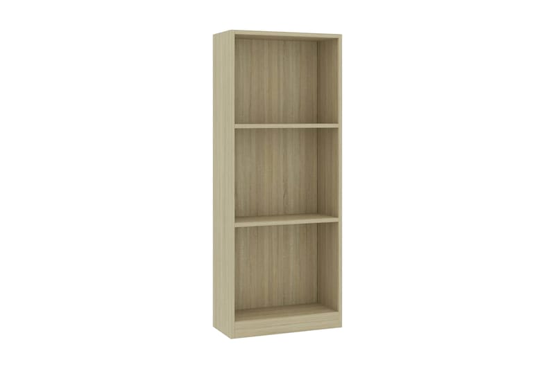 Bogreol Med 3 Hylder 40 X 24 X 108 Cm Spånplade Sonoma-Eg - Brun - Opbevaring - Hylder & Reoler - Bogreol