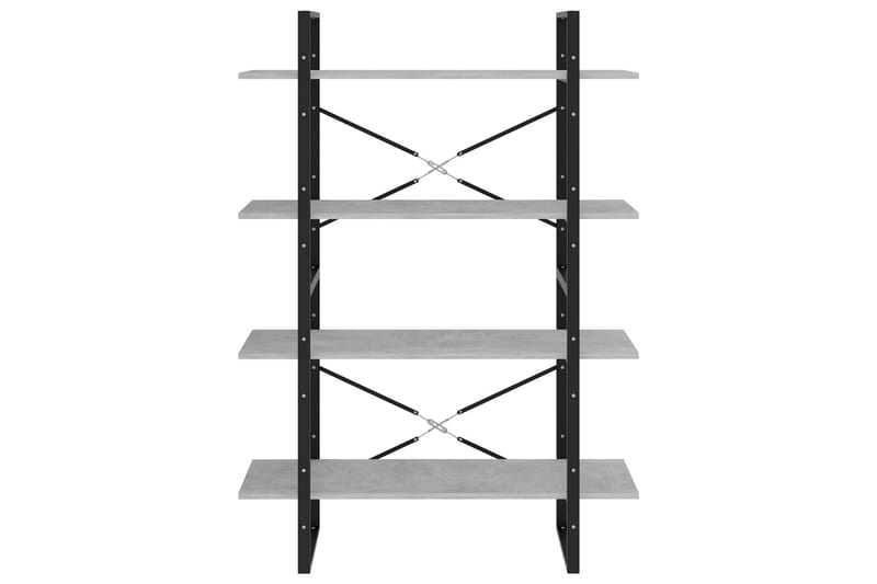 bogreol med 4 hylder 100x30x140 cm spånplade betongrå - Grå - Opbevaring - Hylder & Reoler - Bogreol