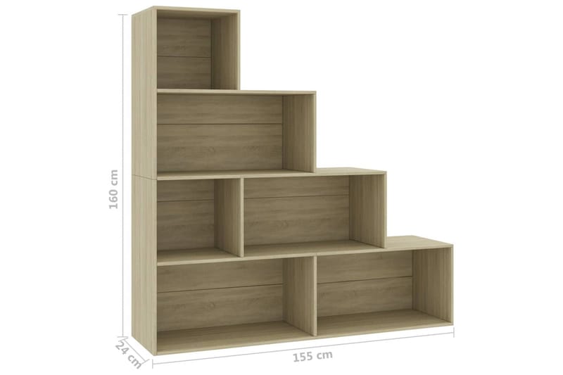 Bogreol/Rumdeler 155 X 24 X 160 Cm Spånplade Sonoma-Eg - Brun - Opbevaring - Hylder & Reoler - Bogreol