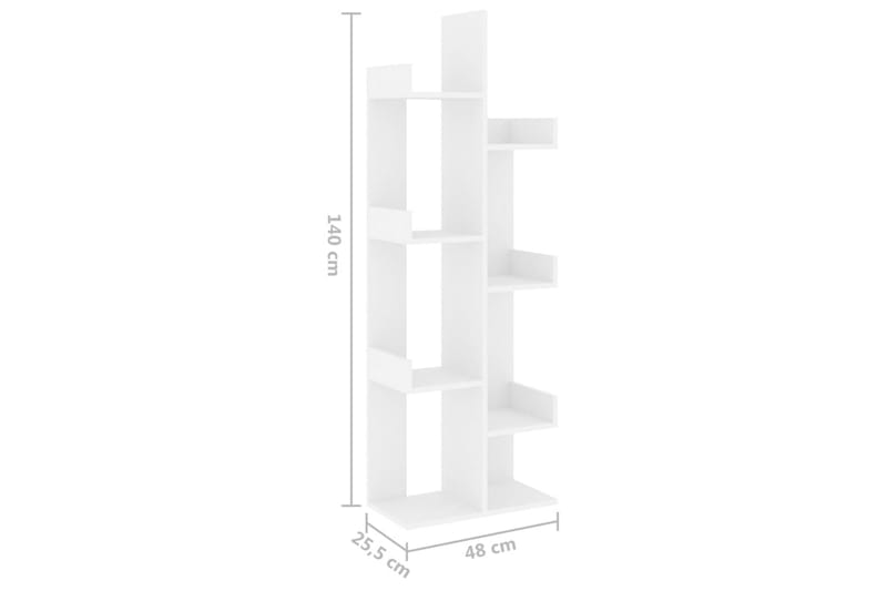 bogskab 48x25,5x140 cm spånplade hvid - Hvid - Opbevaring - Hylder & Reoler - Bogreol