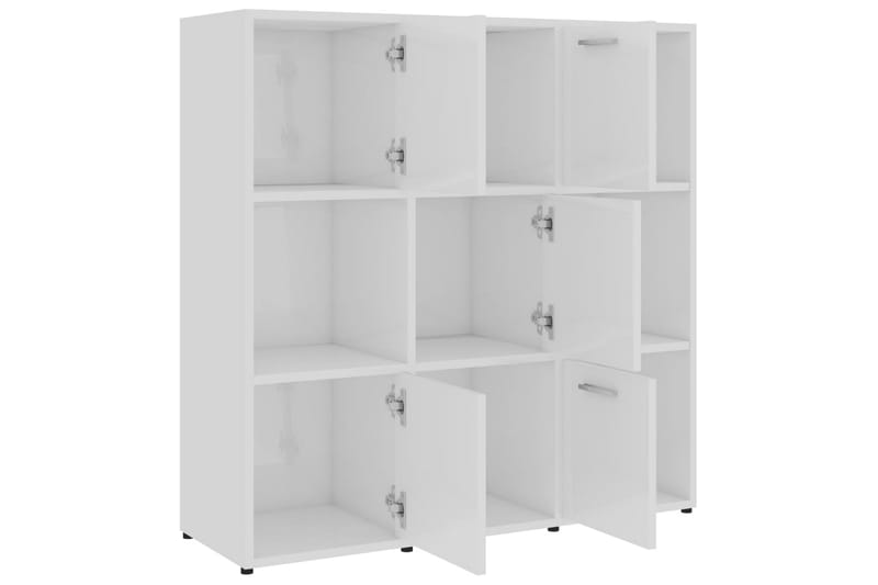 Bogskab 90X30X90 cm Spånplade Hvid Höjglans - Opbevaring - Hylder & Reoler - Bogreol