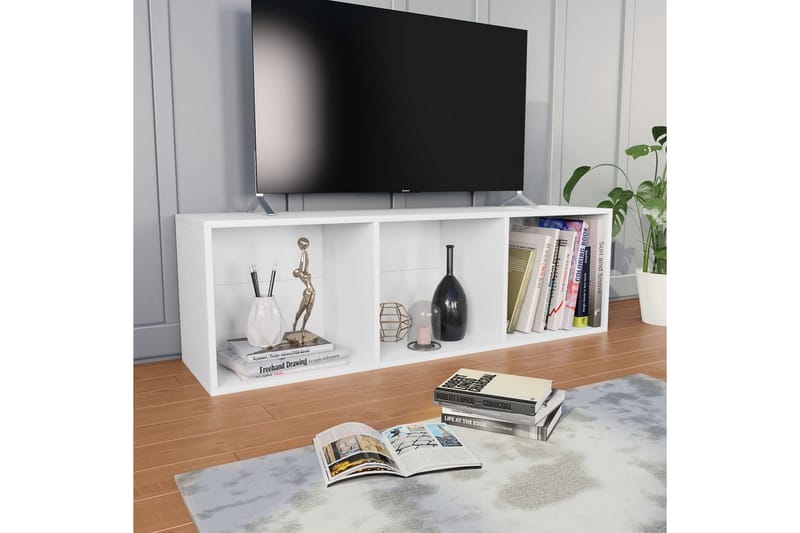 Bogskab/Tv-Skab 36 X 30 X 114 Cm Spånplade Hvid - Hvid - Opbevaring - Hylder & Reoler - Bogreol