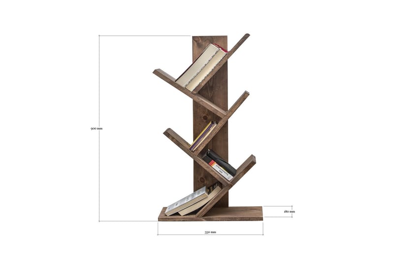 Cancello reol 35x18 cm 5 hylder - Mørkebrun - Opbevaring - Hylder & Reoler - Bogreol