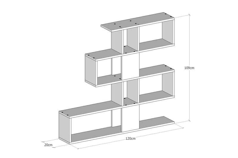 Decorta Sidebord - Hvid / valnød - Opbevaring - Hylder & Reoler - Bogreol