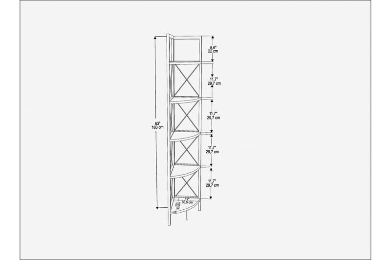 Desgrar Bogreol 30,5x160 cm - Hvid - Opbevaring - Hylder & Reoler - Bogreol