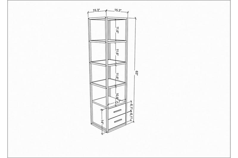 Desgrar Bogreol 39x160 cm - Hvid - Opbevaring - Hylder & Reoler - Bogreol