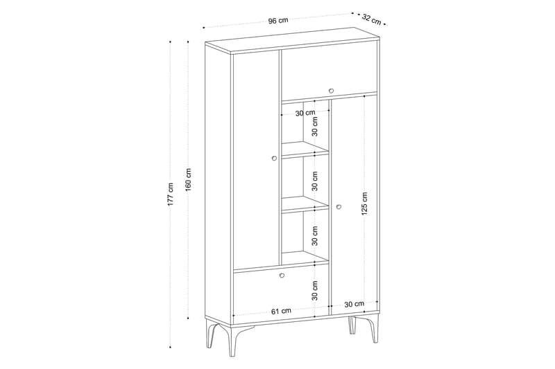 Desgrar Bogreol 96x177 cm - Blå - Opbevaring - Hylder & Reoler - Bogreol