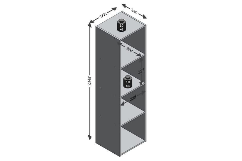 FMD fritstående reol med 4 rum hvid - Hvid - Opbevaring - Hylder & Reoler - Bogreol