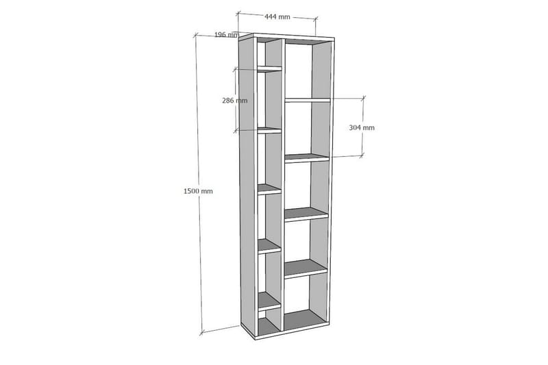 Garroas Reol 45x20 cm 10 Hylder - Hvid - Opbevaring - Hylder & Reoler - Bogreol