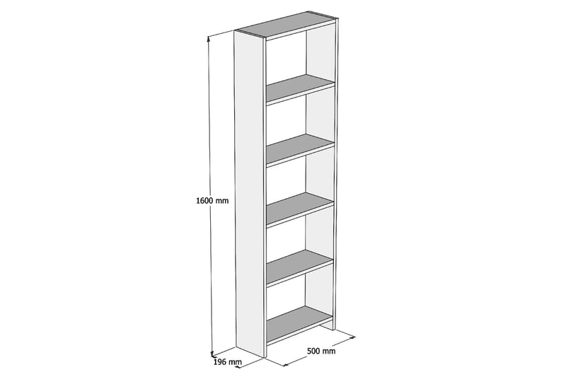 Gersby bogreol 50 cm - Hvid - Opbevaring - Hylder & Reoler - Bogreol