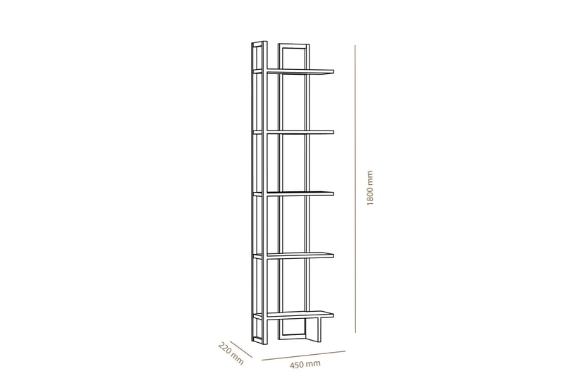 Højde bogreol 45 cm - Brun / hvid - Opbevaring - Hylder & Reoler - Bogreol