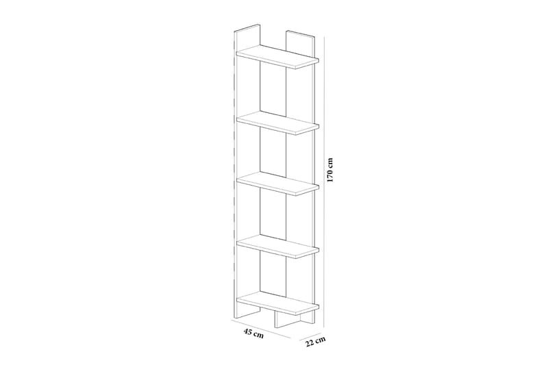 Højde bogreol 45 cm - Brun / hvid - Opbevaring - Hylder & Reoler - Bogreol