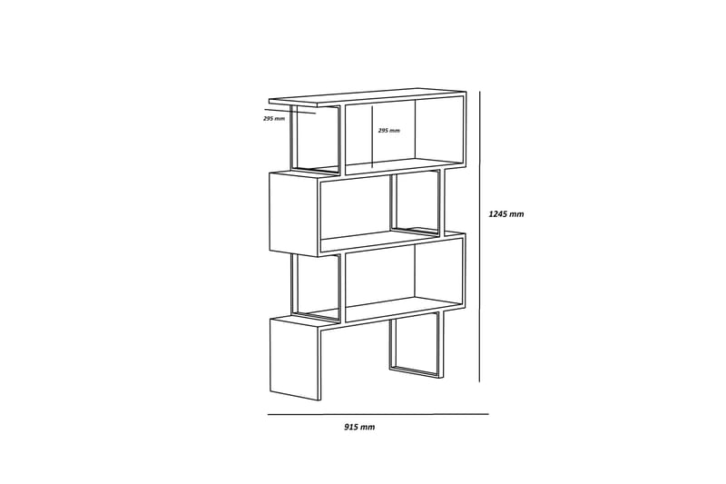 Højde bogreol 92 cm - Brun / hvid - Opbevaring - Hylder & Reoler - Bogreol