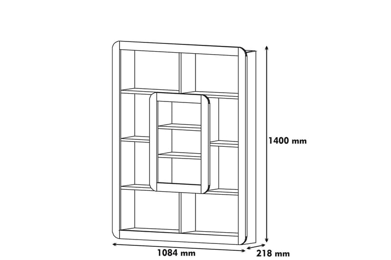 Hovdane bogreol 109 cm - Brun / gul - Opbevaring - Hylder & Reoler - Bogreol