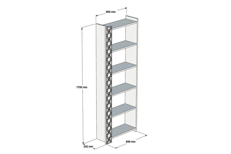 Hovdane bogreol 64 cm - Brun / gul - Opbevaring - Hylder & Reoler - Bogreol