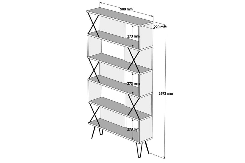 Hovdane bogreol 90 cm - Hvid - Opbevaring - Hylder & Reoler - Bogreol