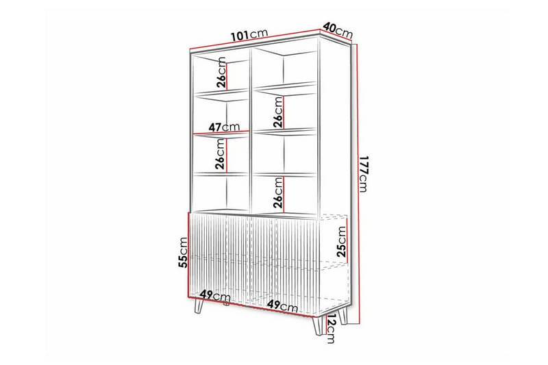 Juniskär Boghylde 101x40 cm - Sort - Opbevaring - Hylder & Reoler - Bogreol