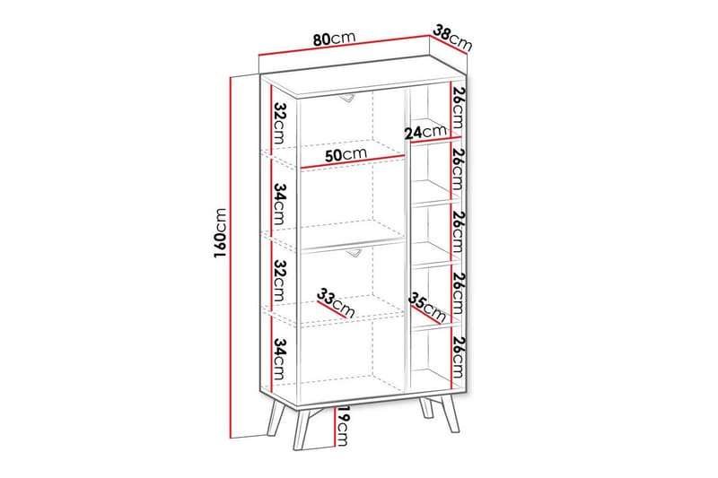 Klinkerville Bogreol 80x38 cm - Beige - Opbevaring - Hylder & Reoler - Bogreol