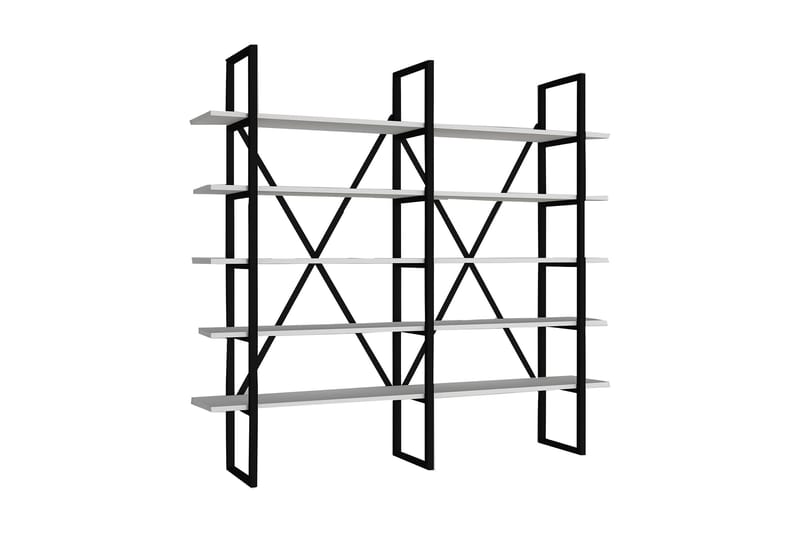 Matoer Reol 126x26 cm 10 Hylder - Hvid / Sort - Opbevaring - Hylder & Reoler - Bogreol