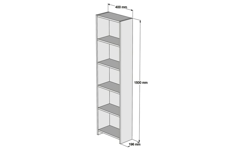 Mayes Bogreol 150 cm - Hvid - Opbevaring - Hylder & Reoler - Bogreol