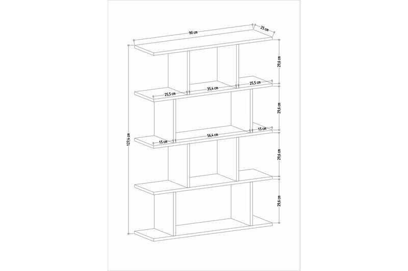 Nachusa Bogreol 90x25 cm - Antracit - Opbevaring - Hylder & Reoler - Bogreol