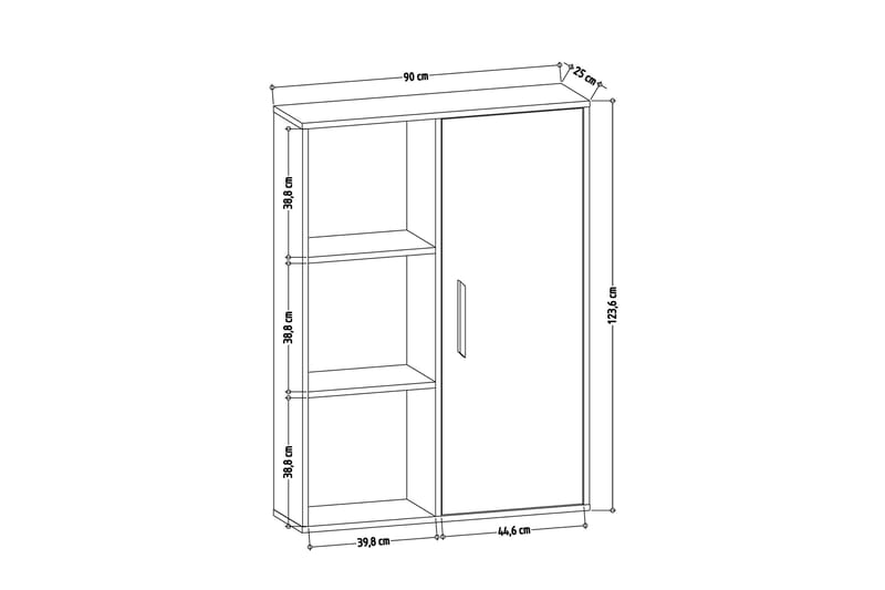 Newboro reol 90x25 cm - Hvid - Opbevaring - Hylder & Reoler - Bogreol