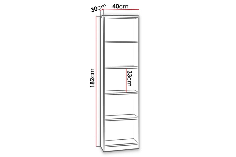 Office hylde 40x30x182 cm - Opbevaring - Hylder & Reoler - Bogreol