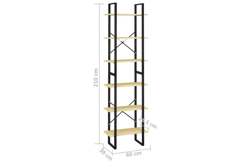 opbevaringsreol 60x30x210 cm massivt fyrretræ - Brun - Opbevaring - Hylder & Reoler - Bogreol