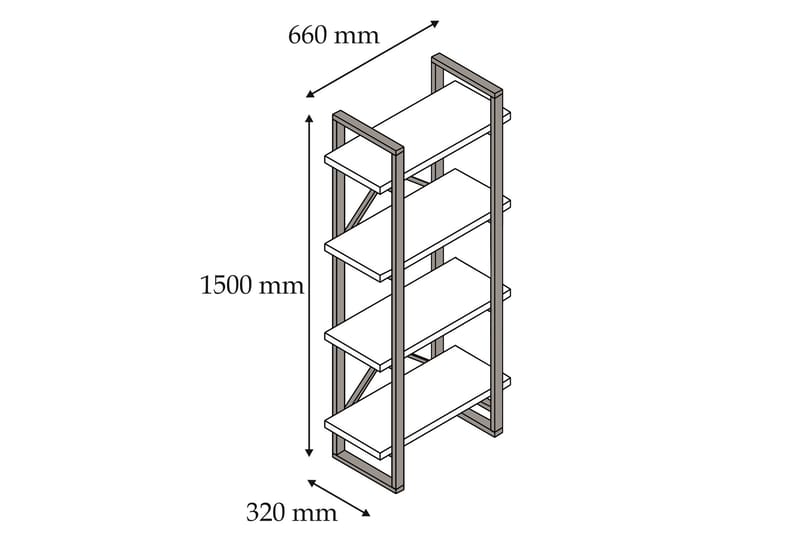 Puqa Design bogreol - Træ - Bogreol