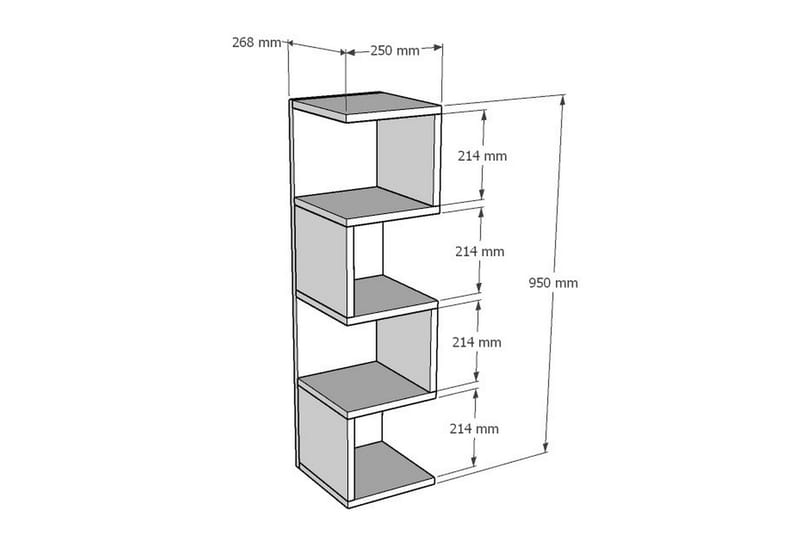 Rakovica Reol 25x27 cm 4 Hylder - Hvid - Opbevaring - Hylder & Reoler - Bogreol