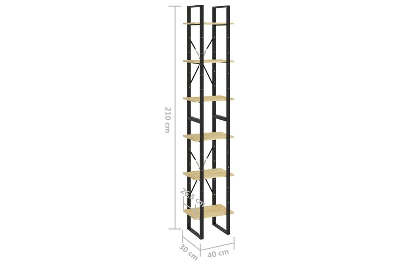 reol 40x30x210 cm massivt fyrretræ - Brun - Opbevaring - Hylder & Reoler - Bogreol